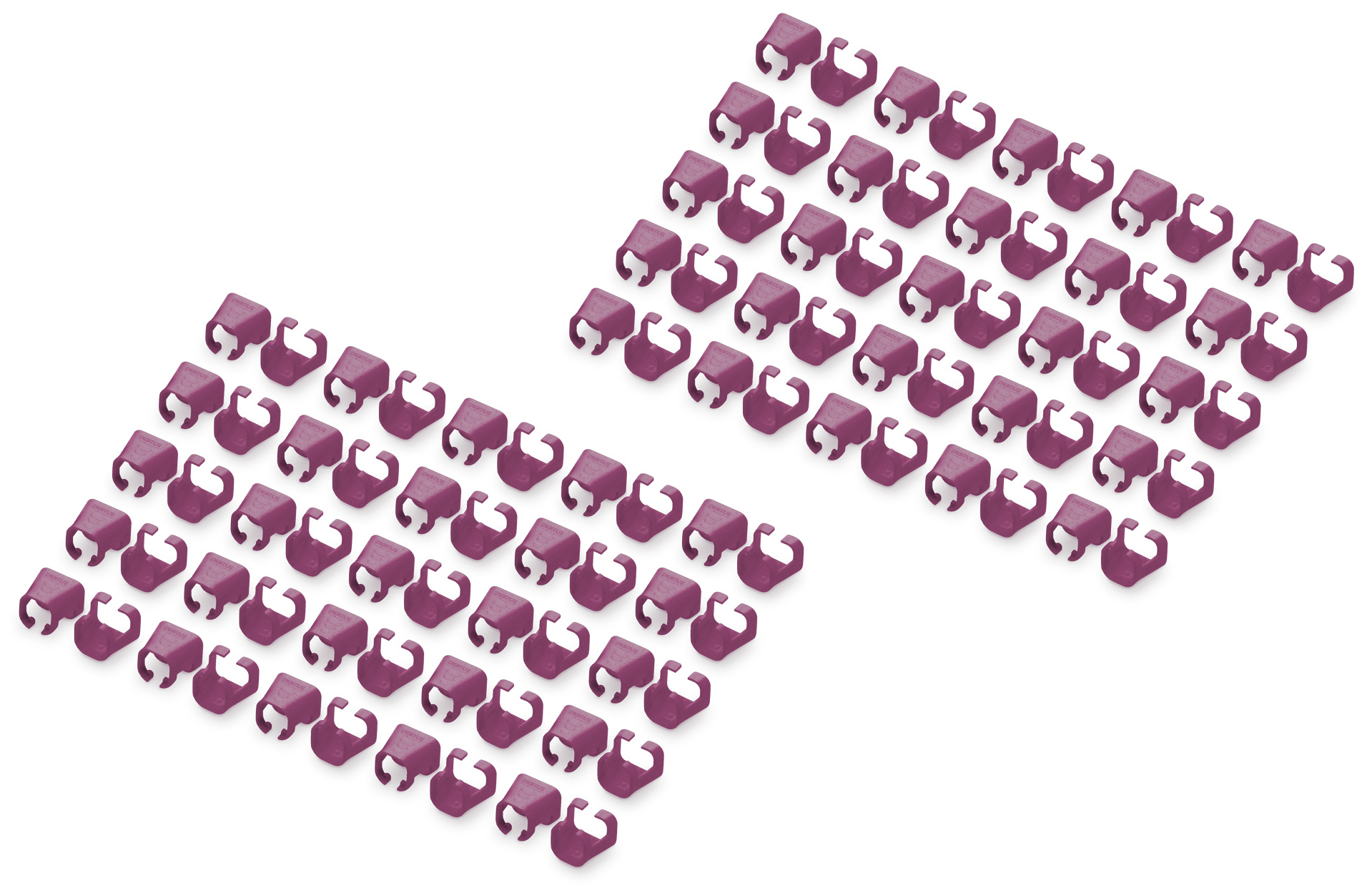 Farbclips für RJ45 Stecker Farbe magenta, 100 Stk. Packung