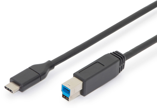 USB 3.0 Verbindungskabel Type -C St. - B St., 1.8m, 3A, 5GB, sw